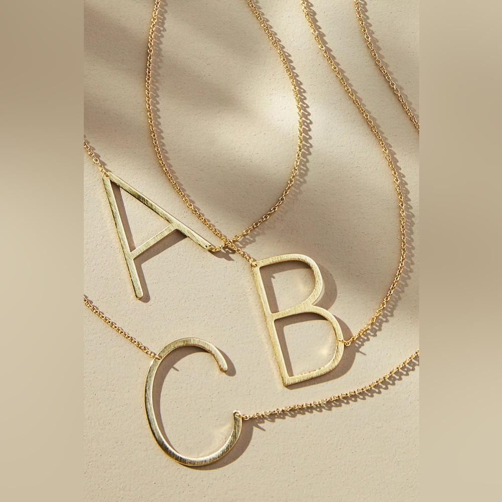 Anthropologie Monogram Pendant Necklace